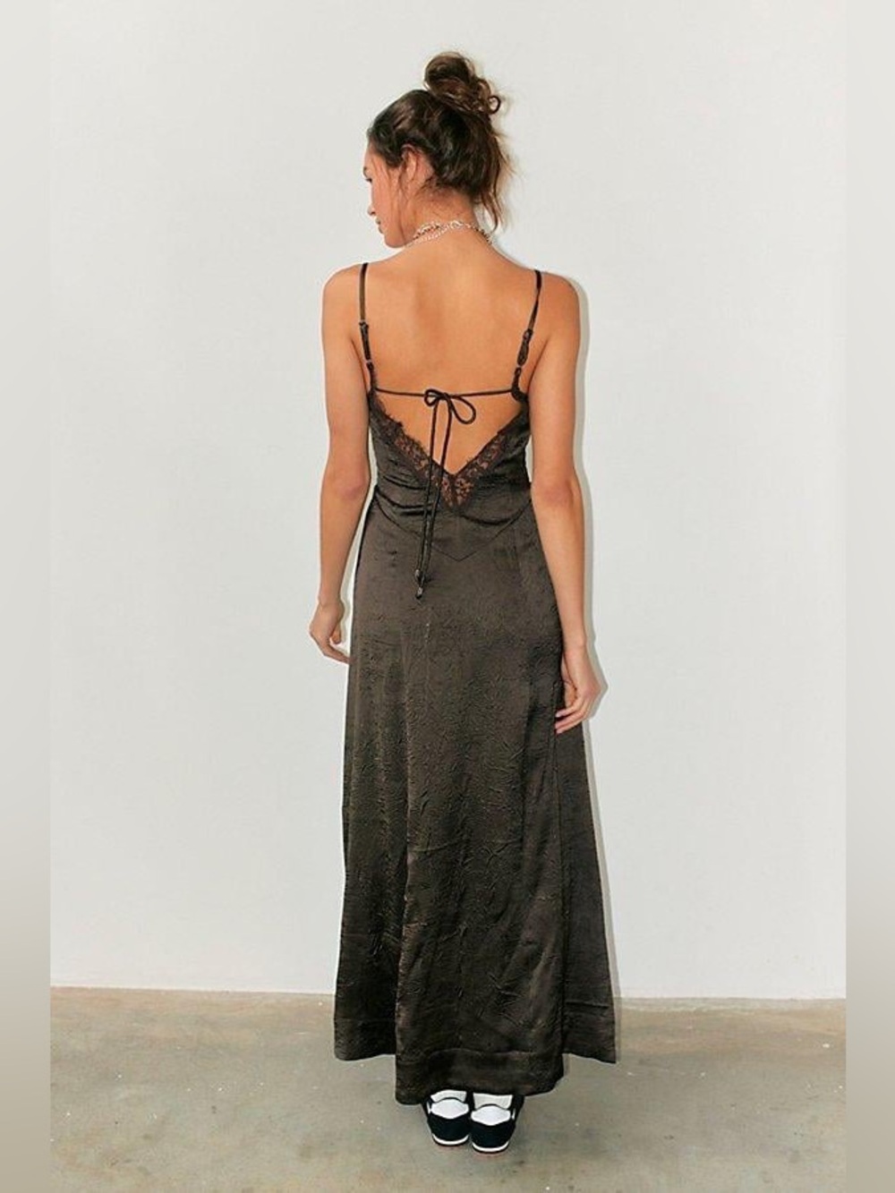 Free People Formal Salmon Orange Lace Slip Maxi Dress Open Back Wedding guest - Picture 9 of 15